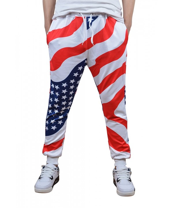 Unisex Hipster Cartoon 3D Printed Tracksuit Joggers - Star Flag ...