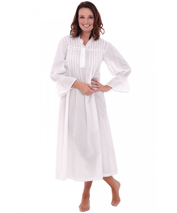 Women's Cotton Sleepwear Sexy Nightgown Long Sleeve Night Dress S-XL ...