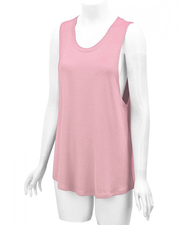 MBJ Womens Basic Wide Armhole Loose Fit Tank Top - Made In USA -  Wt1100_pink - CN12EME98GN