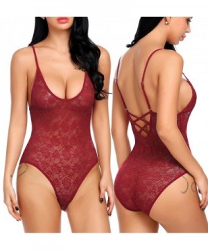 Avidlove Lingerie Neckline Lace Up Bodysuit