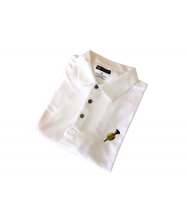 Men's Dry Martini Moisture-Wicking Golf Shirt - White - CW11I3XPYVD
