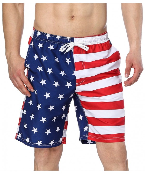 Men's Swim Trunks USA American Flag Beach Board Shorts - American Flag2 ...