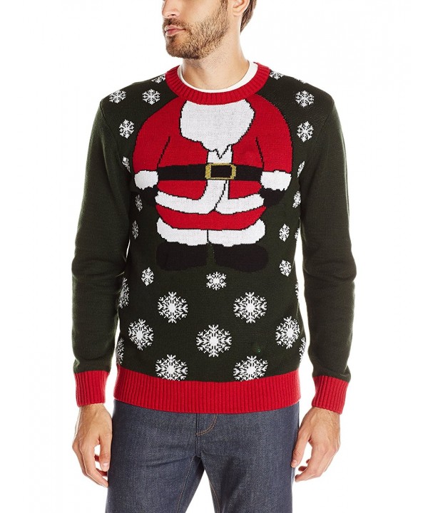 Men's Sumo Santa Ugly Christmas Sweater - Red - C412KPZ6QB3