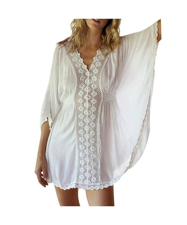 Coverup Clothes Shoulder Swimsuit - White With Elastic Waistband ...