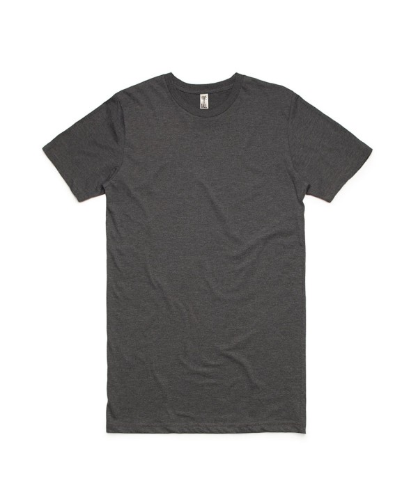 Men's Extra Long T Shirt - Heather Asphalt - C0180CL70N9