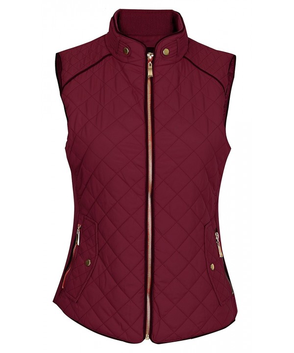 Women's Light Weight Zip up Front Quilted Padded Vest W Pockets S To ...