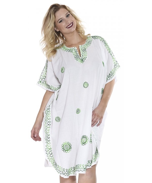 Women Embroidered Swimwear Beach Caftan