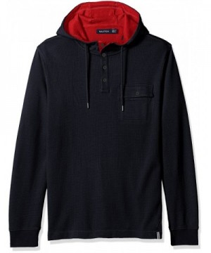 Nautica Mens Hooded Henley Shirt