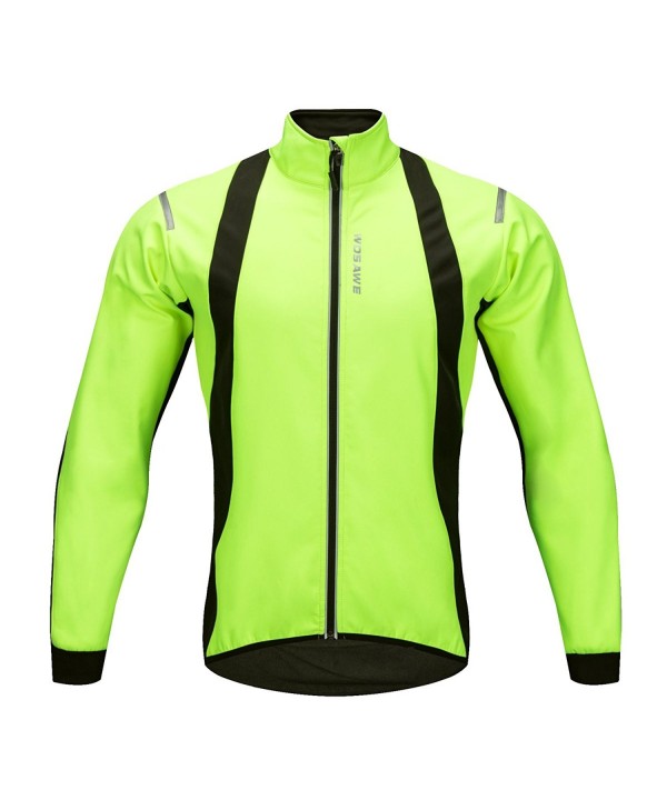 Men's Fleece Reflective Windbreaker Winter Cycling Jacket - Green-a ...