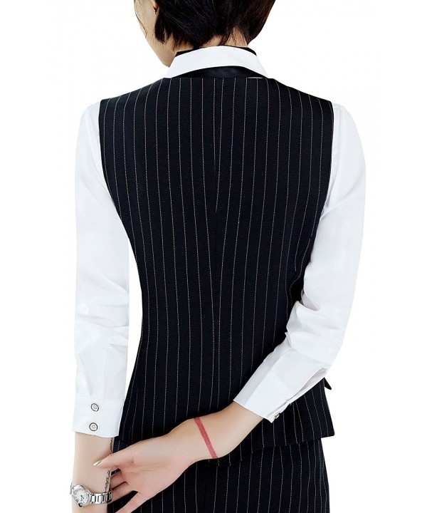 Vocni Women V-Neck Lined Slim Fit Waistcoat Dreesy Suit Vest Style