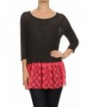 2LUV Womens Sleeve Contrast Colored