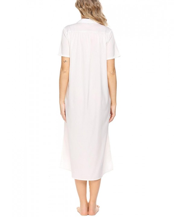 Women's Short Sleeve Nightgown Vintage Victorian Ruffles Sleep Dress S ...