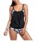 Swimsuits Stripes Tankini Swimwear Black SJ0160