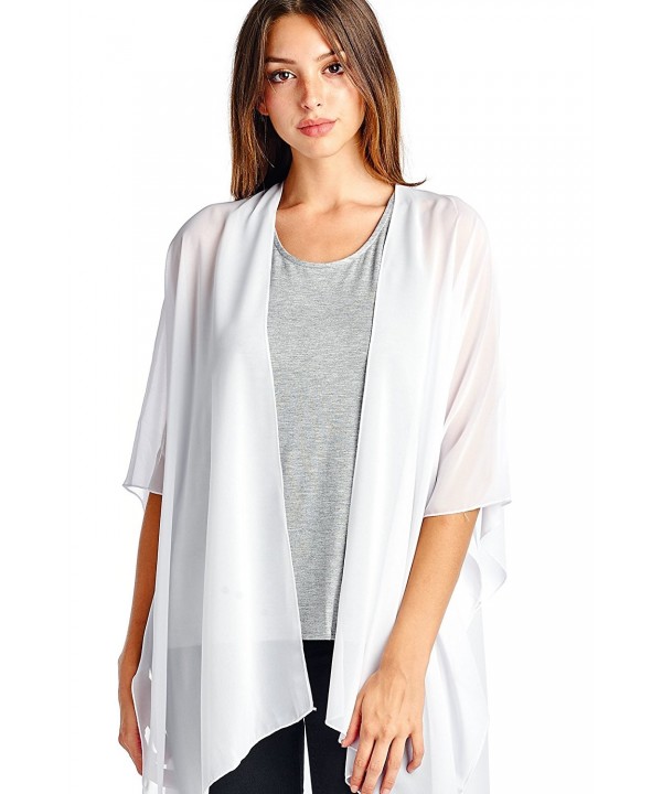 Solid Sheer Chiffon Kimono Cardigan - White - C511WTFM29N