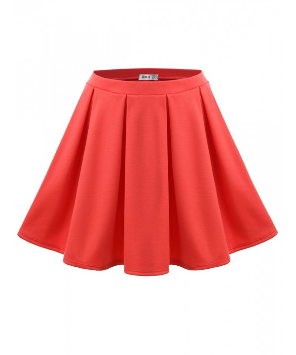 Women's Classy Basic All Around Pleated Skater Skirt - Awbss076_coral ...