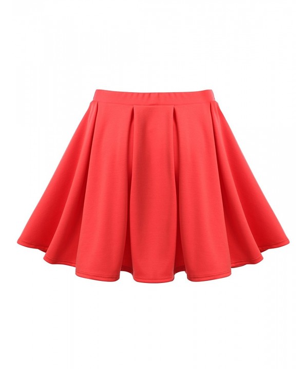 Women's Classy Basic All Around Pleated Skater Skirt - Awbss076_coral ...
